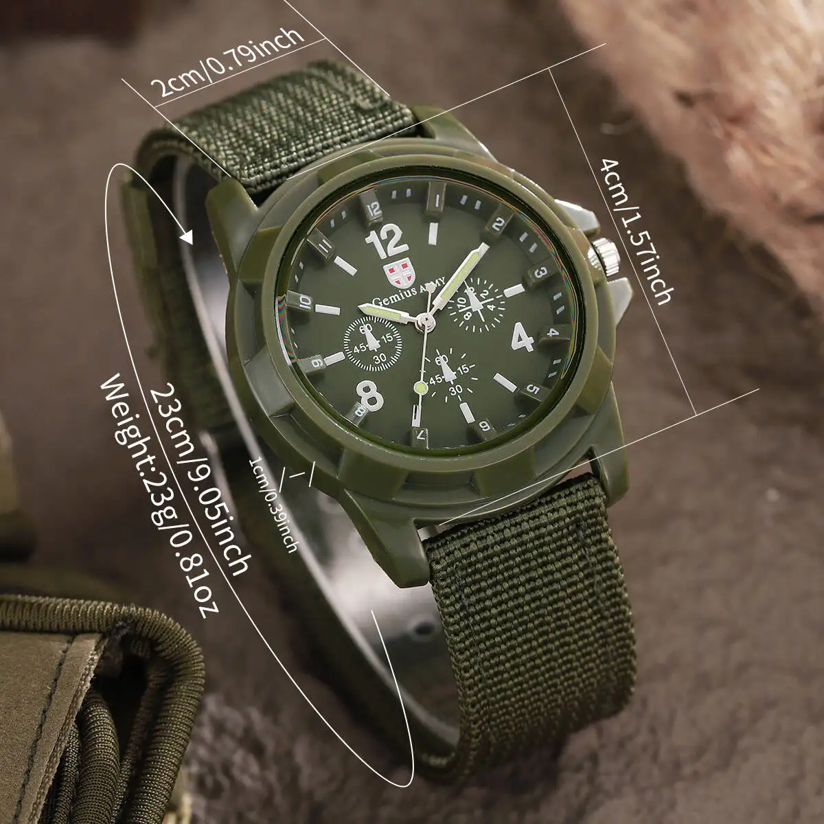 2PCS/Set Casual Nylon Strap Men Sports Watches Military Quartz Watch for Mens Clock Wristwatches Reloj Hombre（Without Box）