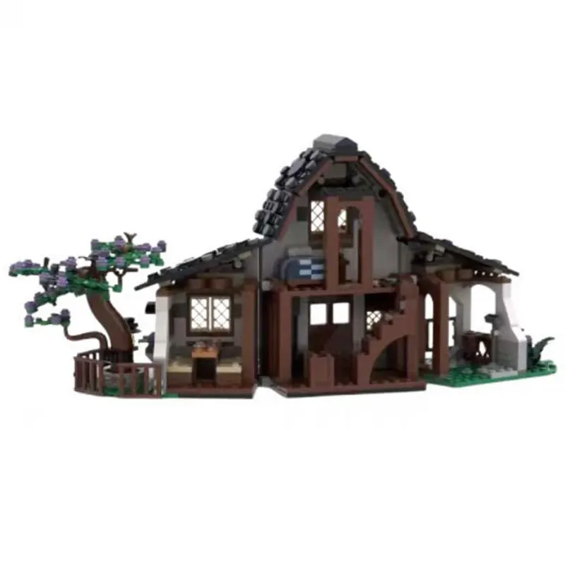 

Spot MOC-221183 585pcs Medieval Cun House DIY Small Particle Assembly Building Blocks Educational Toy Model Gift Set Ornaments