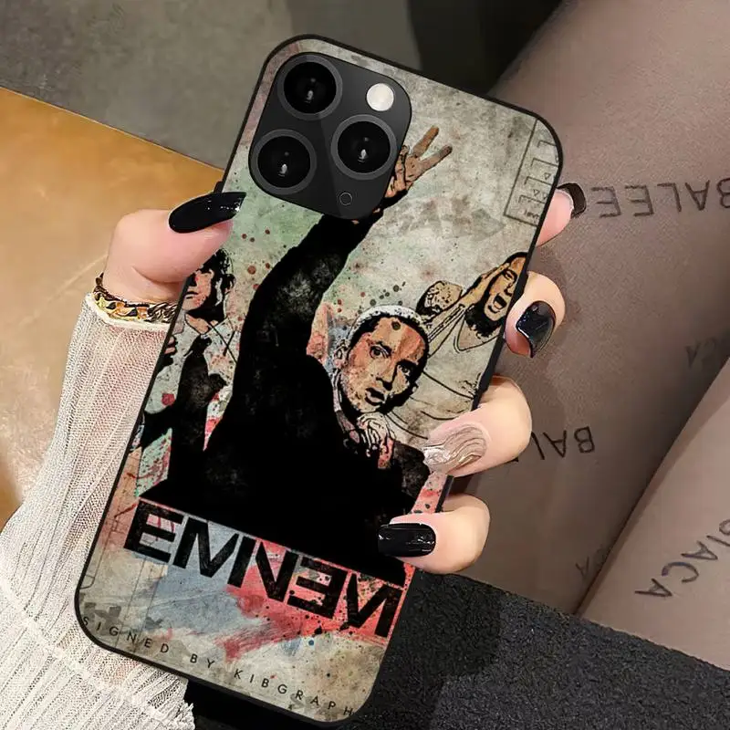 Rapper Eminem America Phone Case For iPhone 11 12 Mini 13 14 PRO XS MAX X XR 6 7 8  Plus Shell image 5