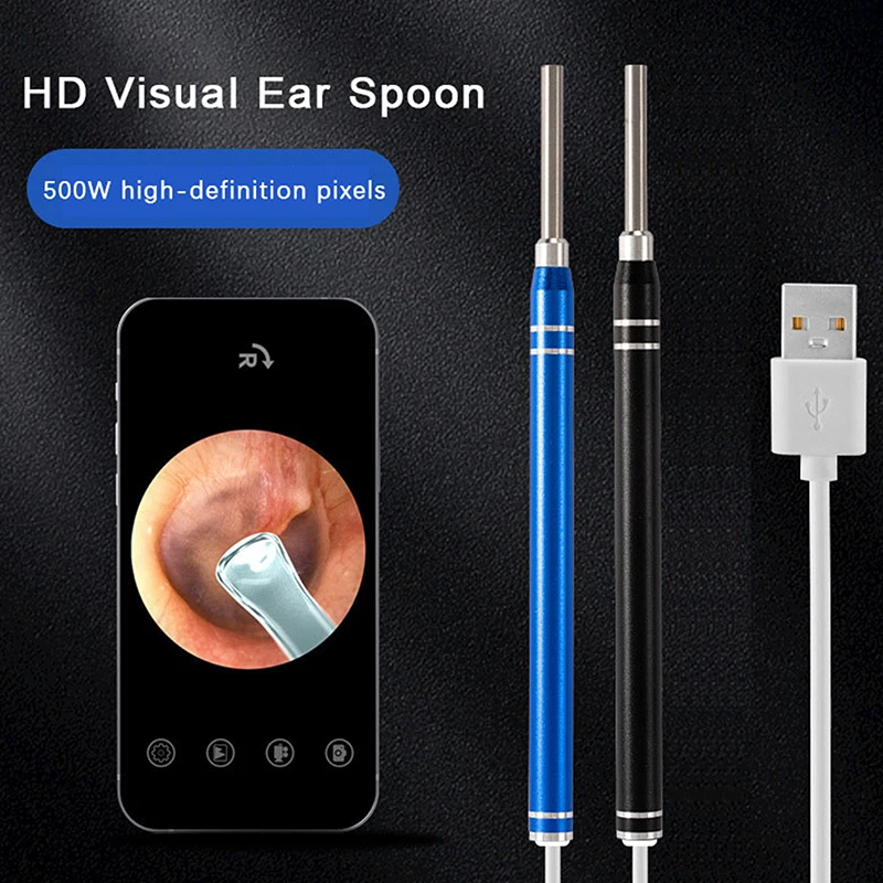 Smart Visual Earpick Endoscope Spoon Ear Cleaner Camera Otoscope Wax Remover Earwax Removal Tool Support Android PC Type-c