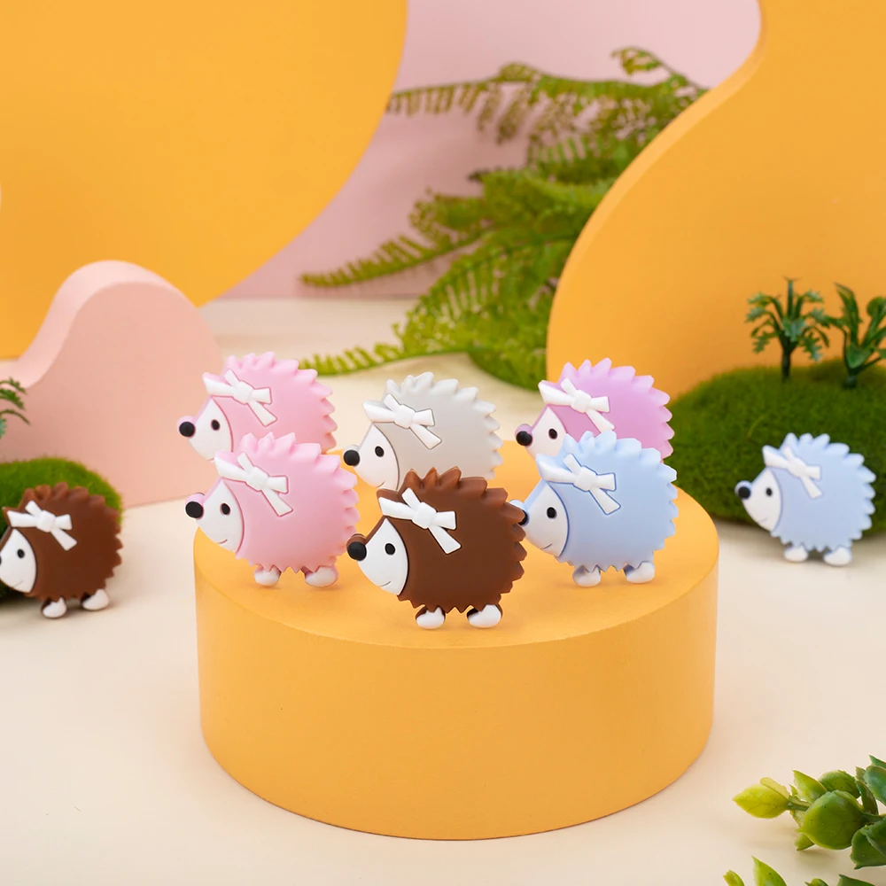 5pcs Silicone Mini Hedgehog Focus Beads For Jewelry Making DIY Bracelet Necklace Earrings Etc Personalized Accessories