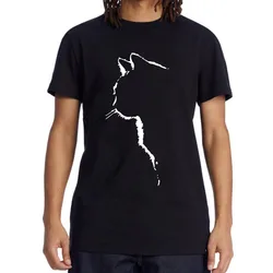 Men's T-shirt Top Quality Cotton Blend Short Sleeve Cool Cat Print O-neck Casual Loose Hip Hop for Men Summer Male Tee Top