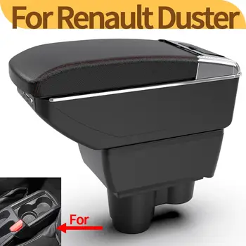 Pro loketní opěrku Renault Duster pro Dacia Duster 2019-2023 úložný box do středové konzole dekorace příslušenství z kůže 8 nejlepší prodej Loketní opěrka Renault Duster - №1