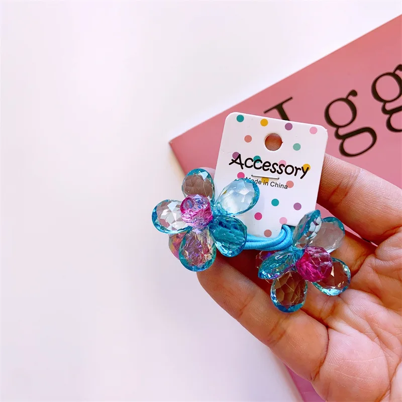 2 teile/satz süße haargummi mädchen Kopf Seil Blume Haar Gummibänder elastische Haarband Baby haarschmuck mädchen – Detail 9