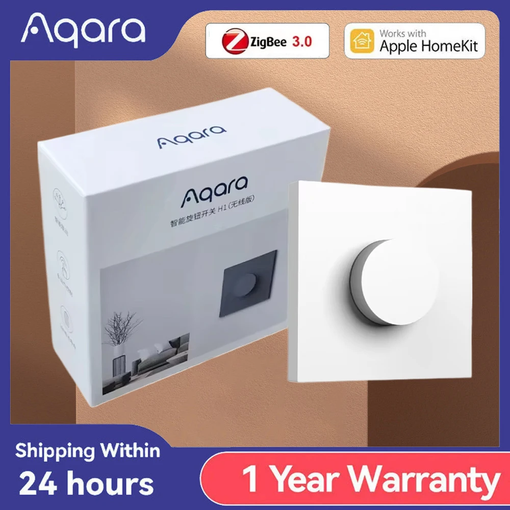 

Умный регулятор яркости Aqara H1, беспроводной поворотный переключатель, умная яркость, Zigbee 3,0, работает с приложением Homekit