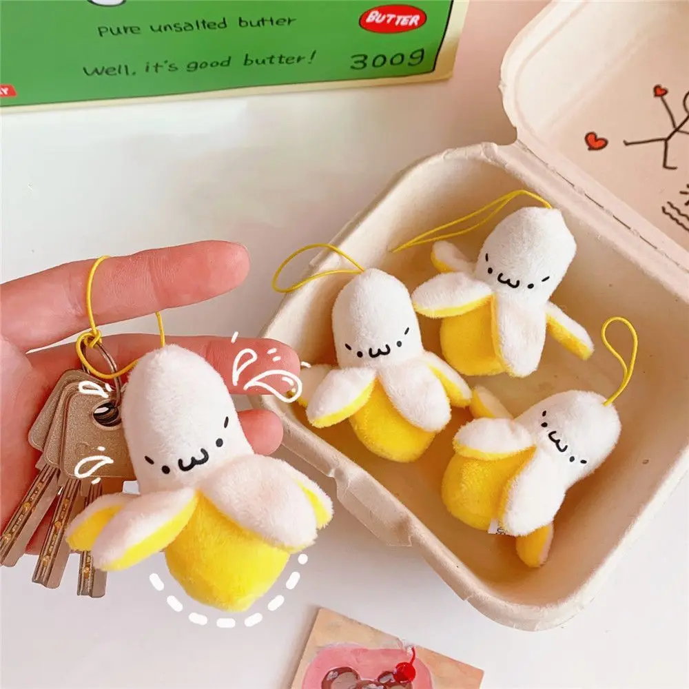 Mini Gift Bags Phone Pendant Cartoon Fruit Ornaments Cute Banana Pendant Key Chains Plush Toy Keyrings