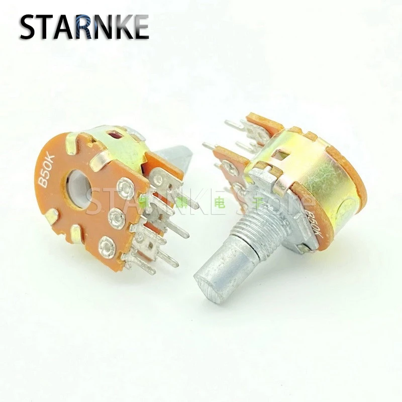 2PCS 16 Type B50K 6-Pin Dual B503 Amplifier Audio Speaker High And Bass Volume Potentiometer