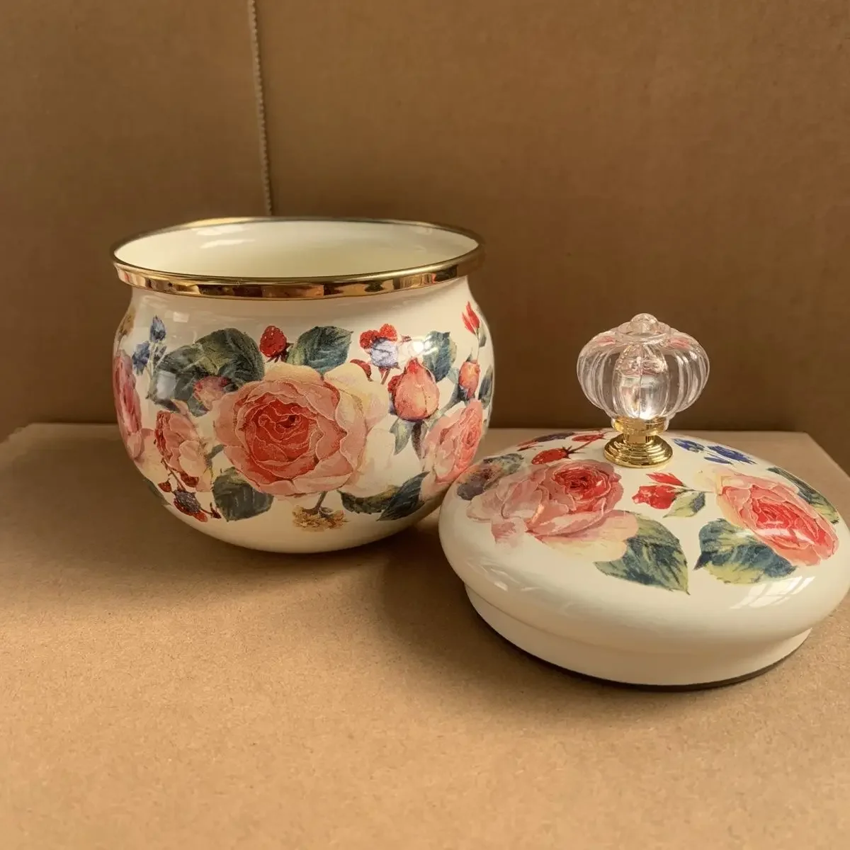 Enamel Sugar Bowl Salt Shaker Seasoning Container Set, Household Iron Enamel Seasoning Pot & Tea Canister, Durable Dining Room