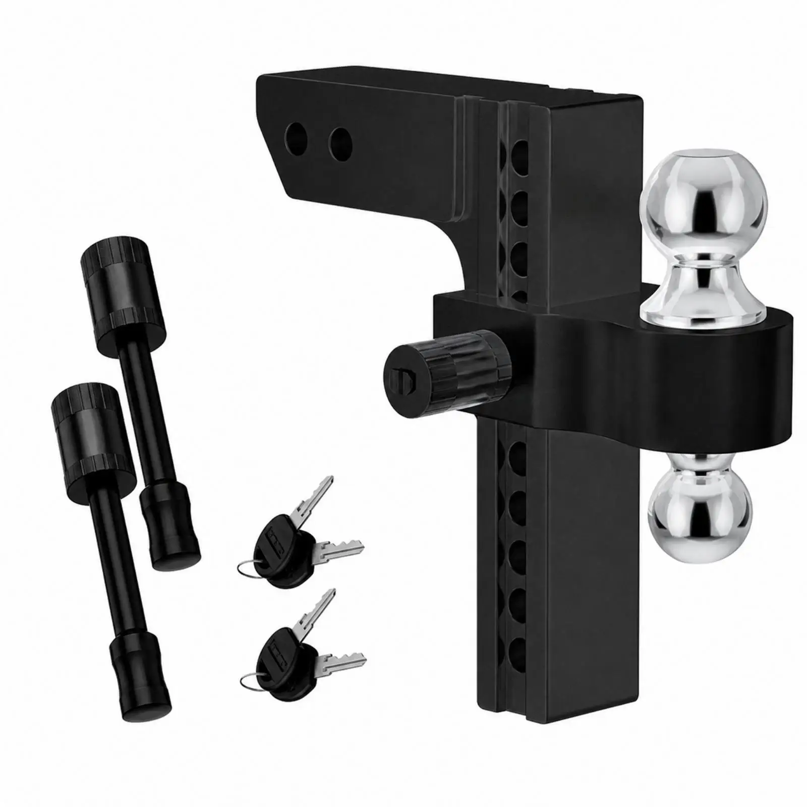 Aluminum Alloy Trailer Hitch Adapter Adjustable Drop Hitch 11 Hole Square Receiver for Truck SUV Towing