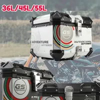 36/45L/55L Universal Motorcycle Aluminum Alloy Rear Trunk Luggage Case Top Rear Luggage Tool Cases Tail Box Helmet Storage 탑박스