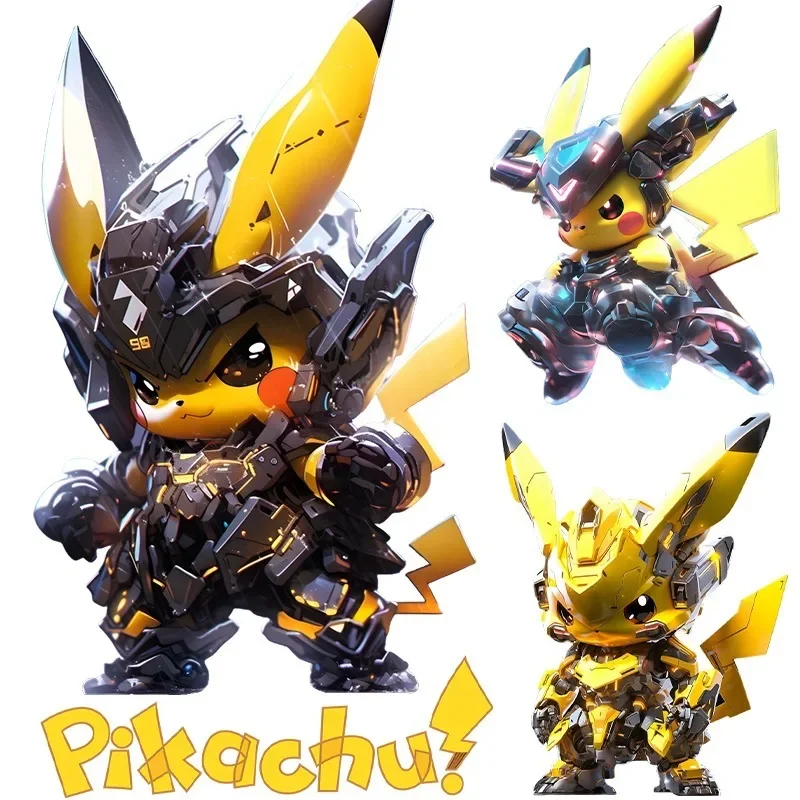 ملصق بيكاتشو أنيمي للزينة ، شارات كرتون مضادة للماء ، ديكور حائط مبتكر ، دراجة نارية وسيارة عصرية ، شاحنة لوح التزلج