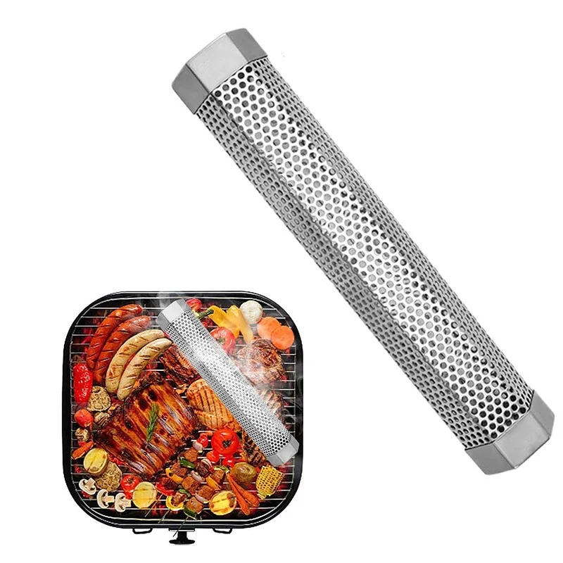 Stainless Steel BBQ Smoker Tube Hexagon Pellet Smoke Generator Grill Smoker Tube for Barbecue Grilling