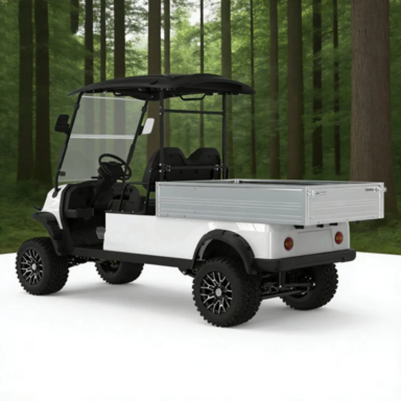 China Electric Golf Cart Comfortable Club, Course Hunting Multipurpose Handcart Cargo Truck Off-Road Tires Rear Cargo Box Bumper