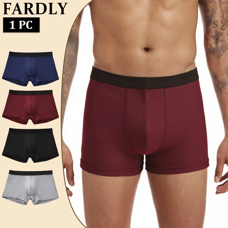 

1PC Solid Color Basic Model Men Underpants Cotton Comfortable Warm Boxer Shorts Fashion Breathable Men's Underwear XS-XL