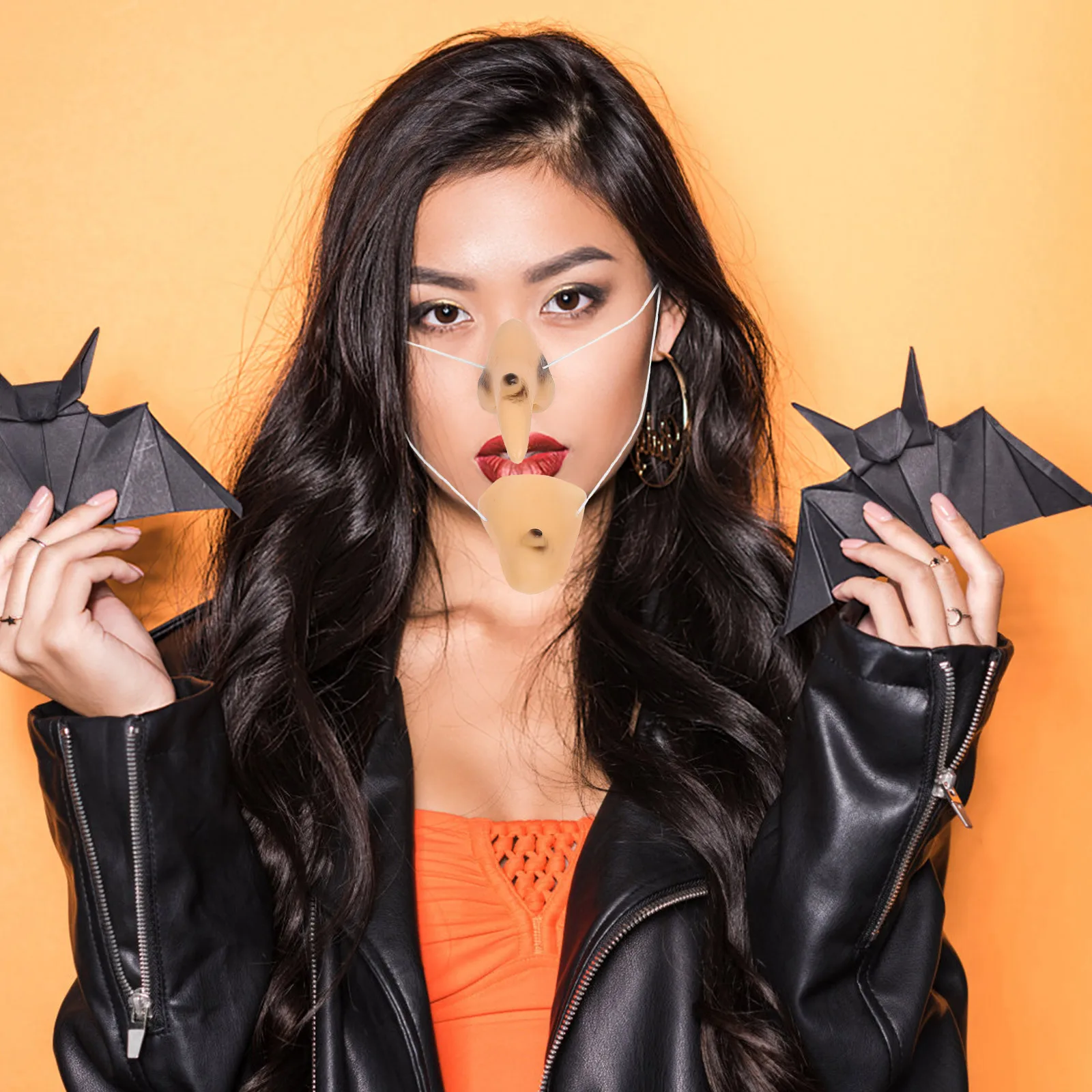 1 Zestaw Nos i Podbródek Wiedźmy na Halloween, Kostium na Imprezę Maskaradową, Akcesorium dla Kobiet, Nos Wiedźmy, Proteza Podbródka, Impreza Maskaradowa