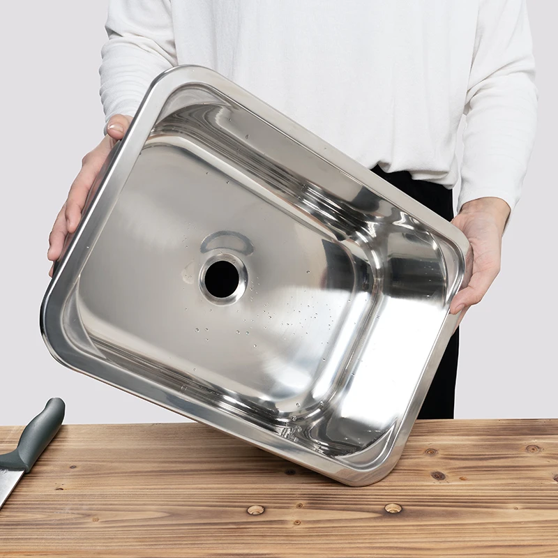 RV Stainless Steel Round Vegetable Sink With Cutting Board With Cover Plate Kitchen Sink Stainless Steel Retrofitting Accessorie