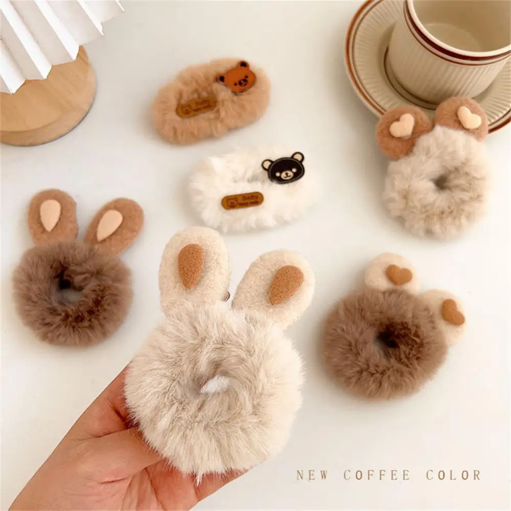 Plush Girl Headdress And Diverse Styles Minimalist Versatility Headrope Hair Accessories Cute Rabbit Hair Circle Colorful Colors