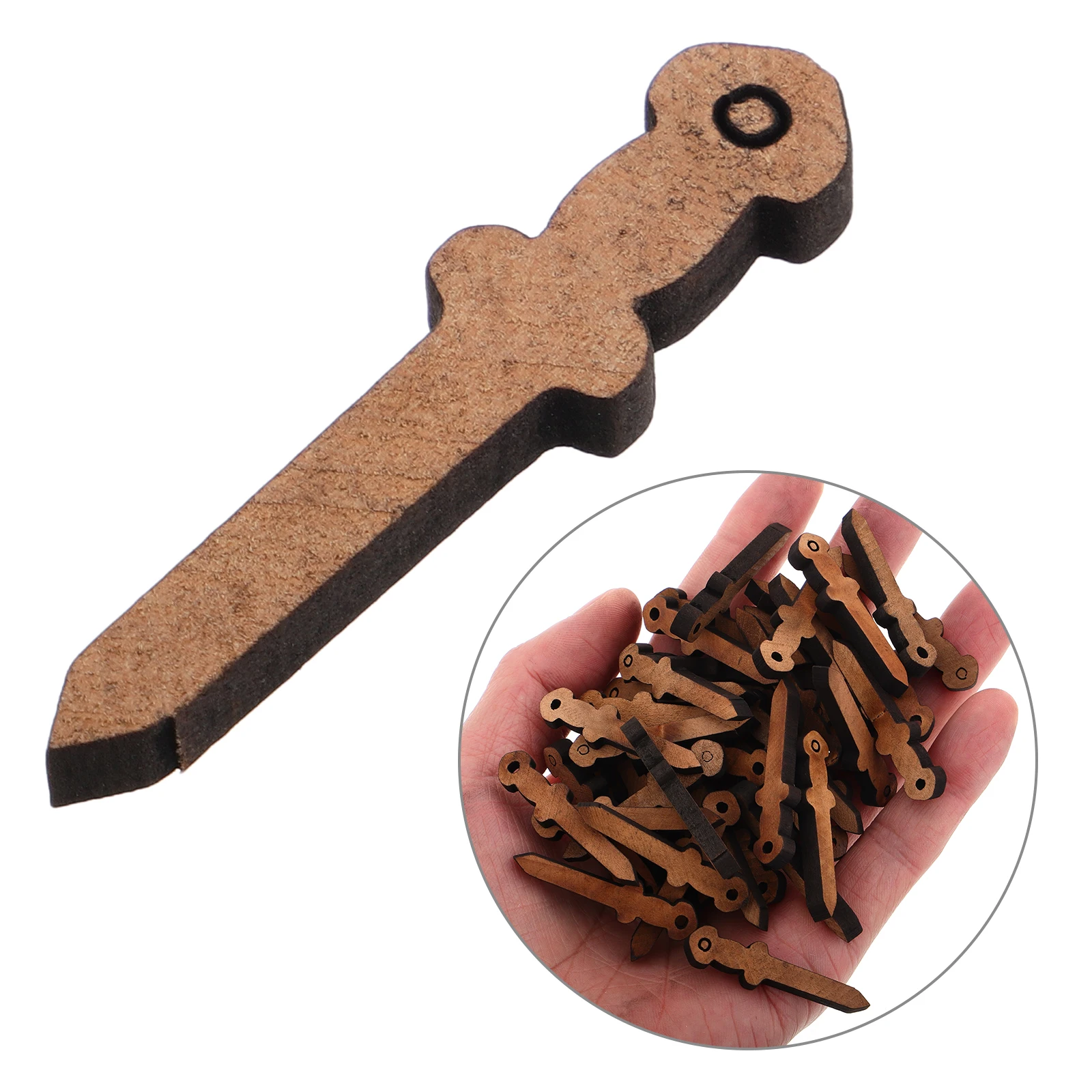 

50Pcs Peach Wood Carving Pendants Creative DIY Accessories Keychains Bag Charms Wood Pendant Decorations Wooden Ornaments