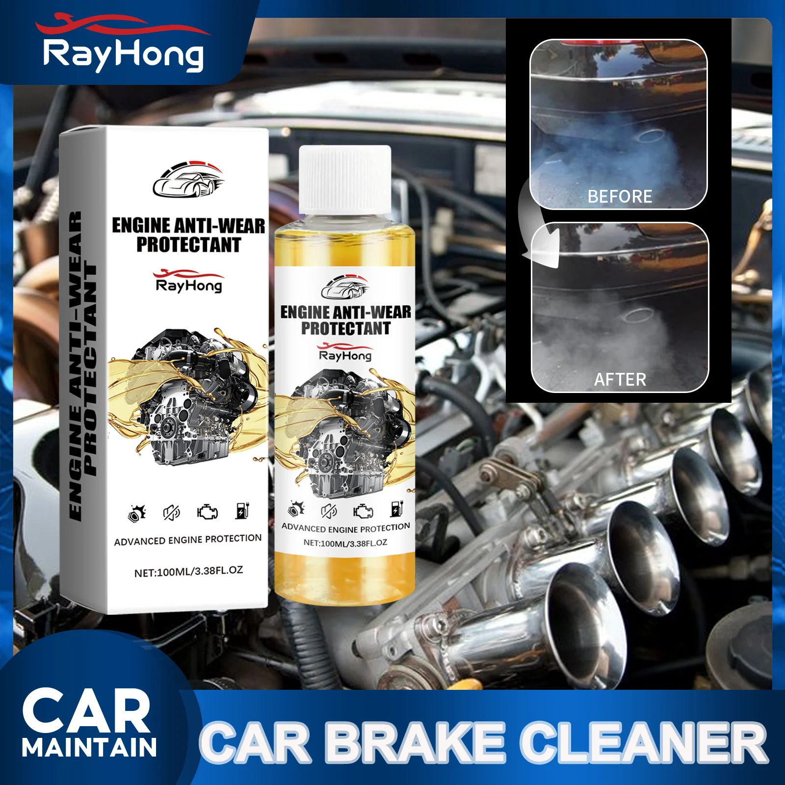 Engine Anti Wear Protection Oil Reduces Noise Vibration Engine Restorer Friction Eliminator Performance Booster Stabilizer 100ml