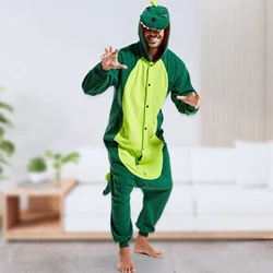 CANASOUR Yetişkin Dinozor Kostümleri Takım Elbise Kadınlar ve Erkekler Için Onesie Pijama Cadılar Bayramı Noel Fantastik Cosplay Tek parça pijama