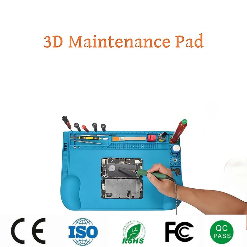 3D Wristband Proctection Silicon Insulation Work Pad Repaid Mat Soldering Station Desk Platform Magnetic Heat-Resistant Tools