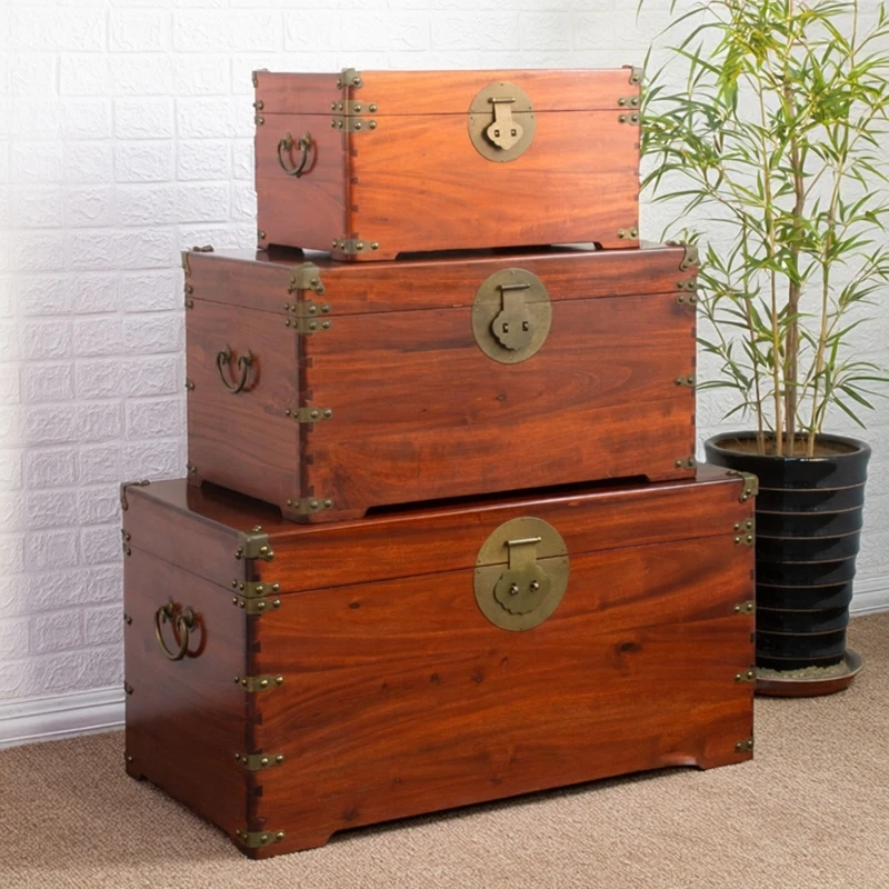 

Camphor wood box Full camphor clothing Storage box Dowry camphor wood box Chinese solid wood calligraphy and painting b