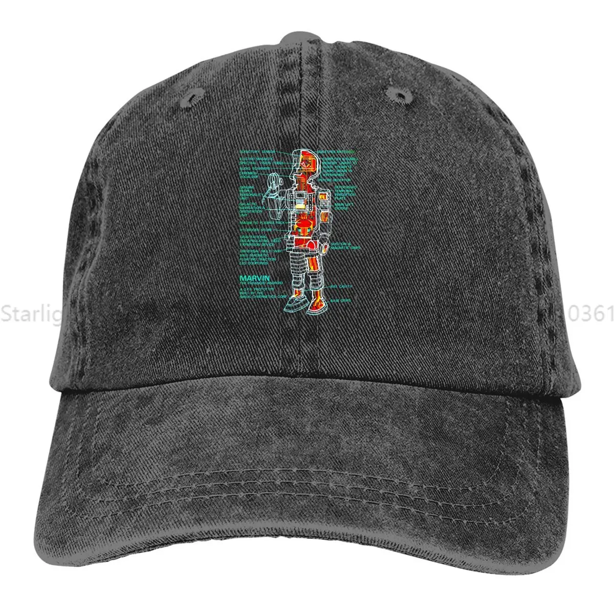 

Men's Baseball Cap Marvin The Paranoid Cross Section Trucker Snapback Caps Dad Hat Hitchhikers Guide To The Galaxy Golf Hats