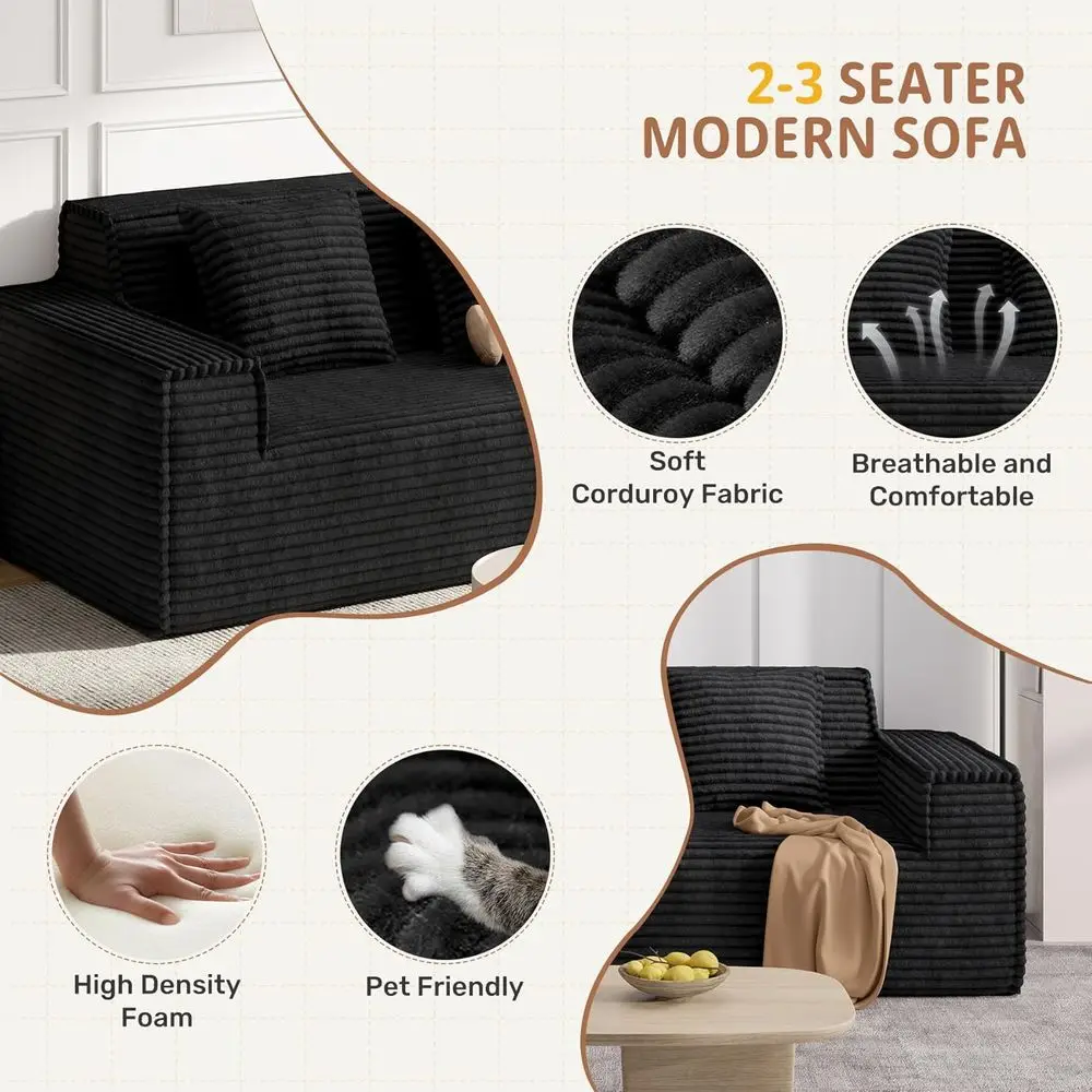 أريكة Cloud Loveseat، لا تتطلب تجميع أرائك مريحة ذات مقعد عميق قطعة واحدة لغرفة المعيشة وغرفة النوم والشقة #6