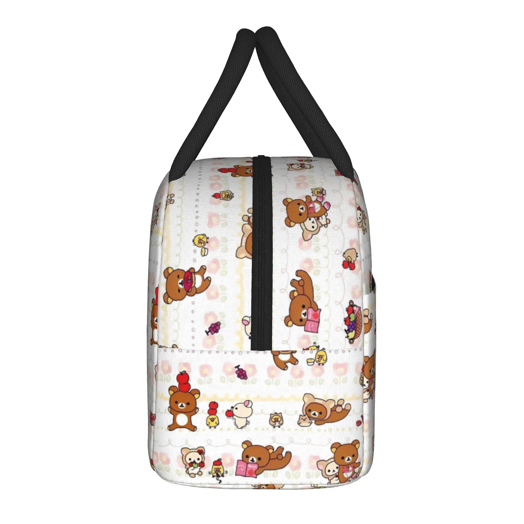Funny Bear Cat Rilakkuma Insulated Lunch Bag Large  Reusable Cooler Bag Tote Lunch Box Office  Picnic Men Women