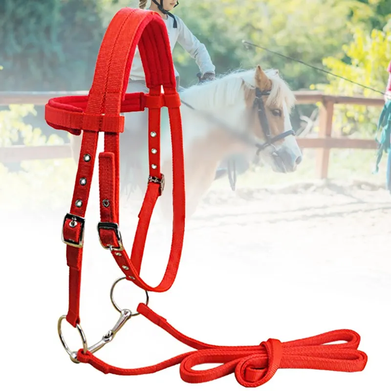 Horse Halter with Nylon Halters Soft Adjustable Winter Throat Snap Competition Fleece Sports Hore Riding Equipment