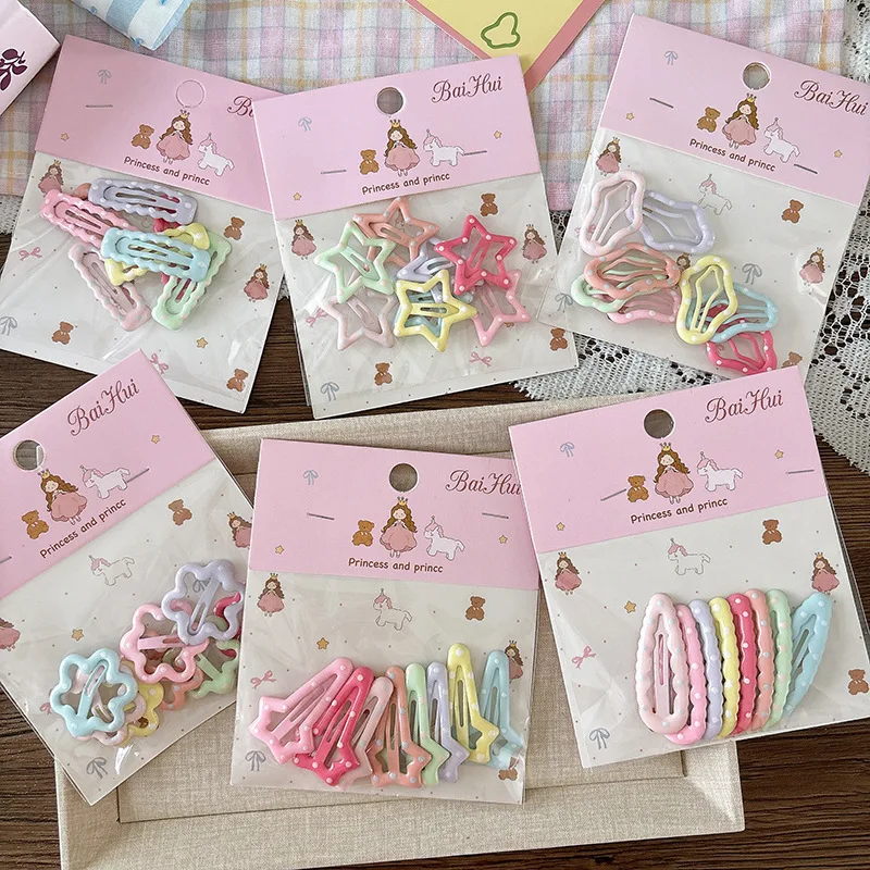 

8pc Children Hair Accessories Cute Dot Spot Print Droplet BB Hair Clip Oil Water Dripping Hairpin Drip oil Pins Girls Headdress
