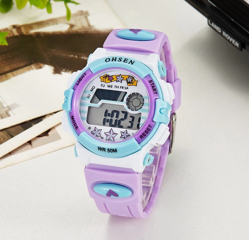 New OHSEN Student Sport Watches For Kids Colorful Electronic Watches Waterproof Clock Children Digital Watch For Boys Girls