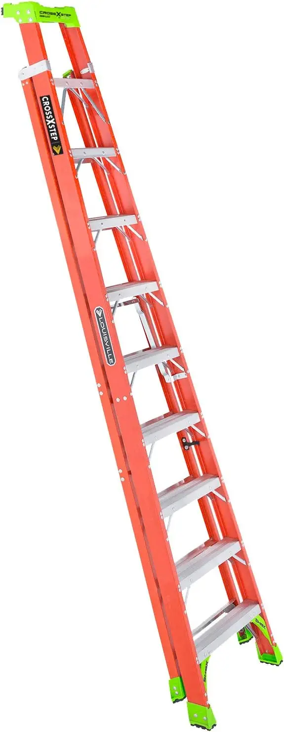 Ladder 10-foot Fiberglass Cross Step Ladder, 300-Pound Load Capacity