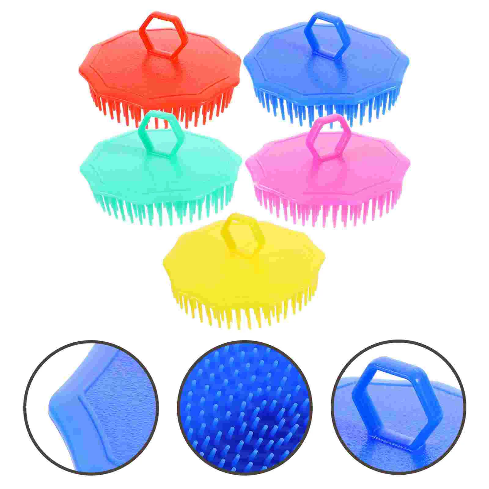 

5 PCS Scalp Massage Comb Hair Brush Anti Dandruff Shampoo for Removal