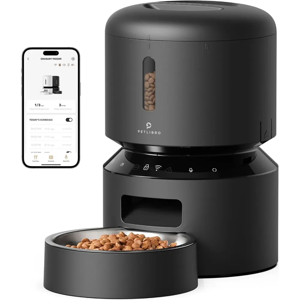 

Automatic Cat Feeder with Freshness Preservation Timed Pet Feeder for Dry Food Up to 48 Portions 10 Meals Daily Granary