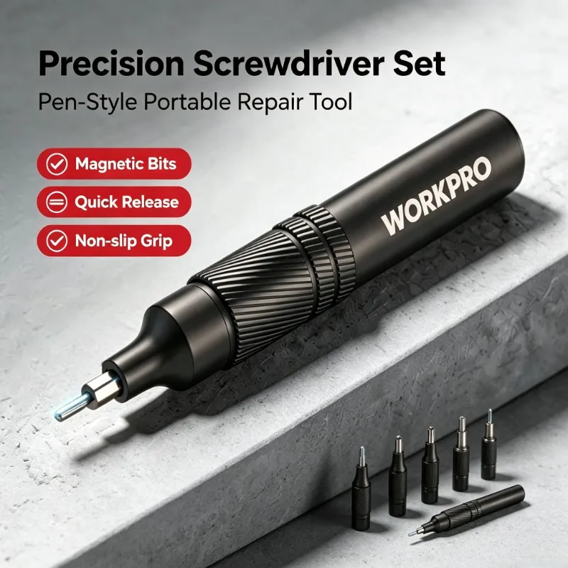 WORKPRO 24 in 1 Precision Screwdriver Set Pen Style Magnetic Bits Manual Repair Tool Kit for Eyeglass Watch Laptop
