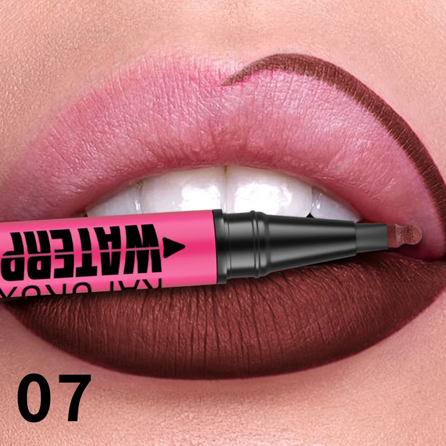 1PC Vloeibare Matte12-Kleur Lipliner Potlood Waterdicht Plumping Vlek Lippenstift Natuurlijke Lip Liner Overzicht Lippen Contour Make-Up