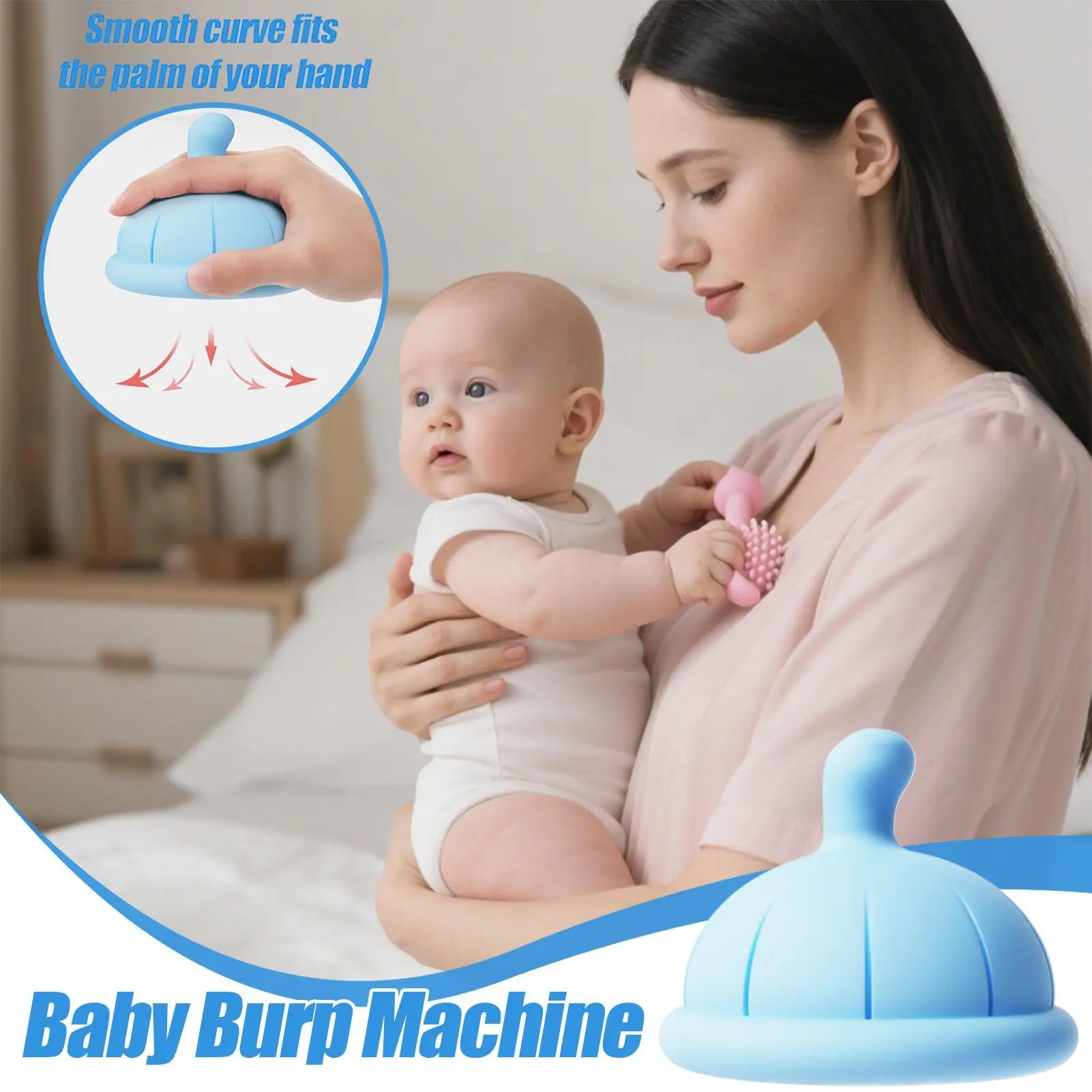 Silicone Palm Chest Percussion Cup Pressure Drum Massage Cup Silicone Burp Clapper Baby Phlegm Remover For Boys Girls Daily Mom