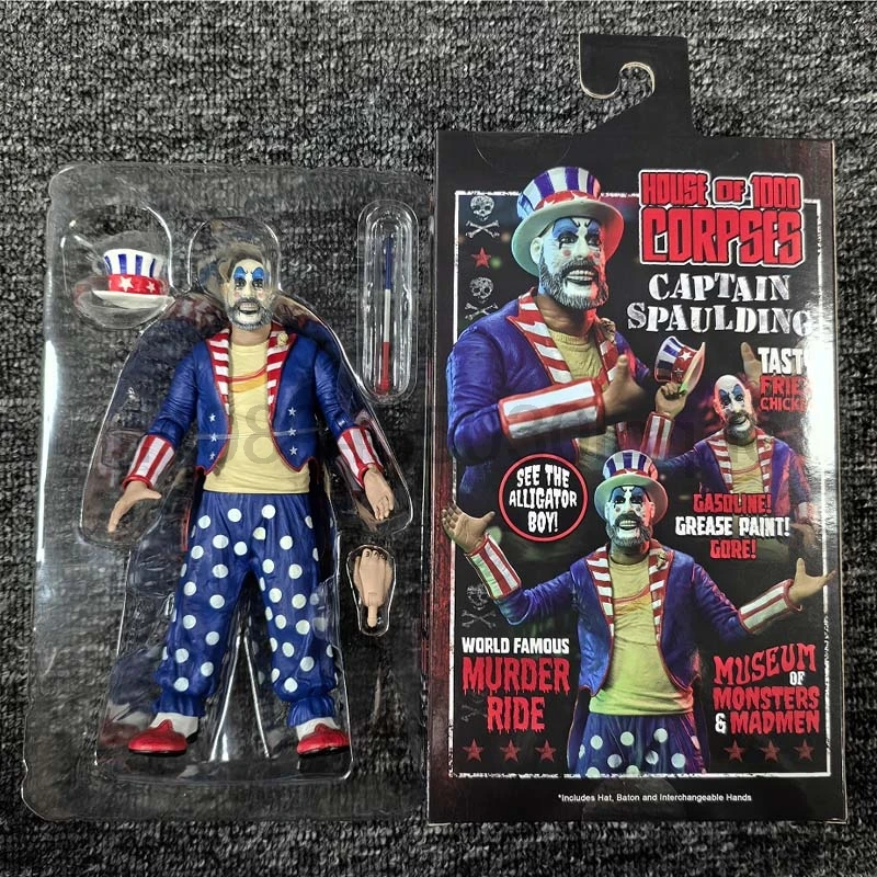 NECA Figure Otis Driftwood Captain Spaulding House Of 1000 Corpses 20th Anniversary Howdy Folkst Action Figure Model Toys Gift