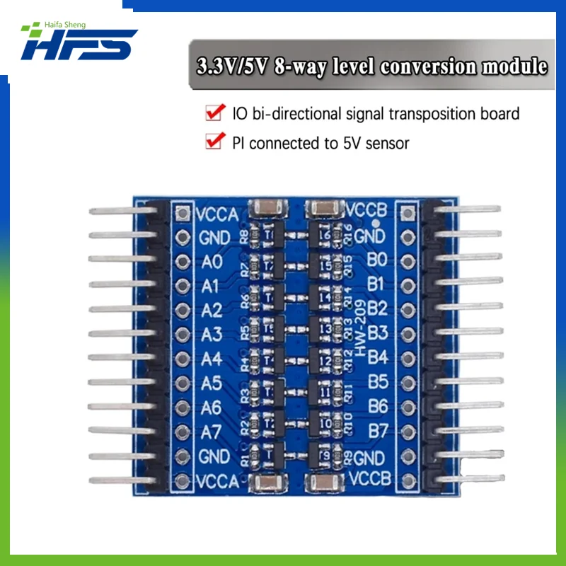 

8 channel level conversion module two-way conversion between 3.3V and 5V IO access 5V sensor for Raspberry Pi