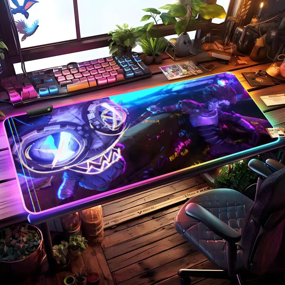 

Коврик для мыши Cool Jinx-ES RGB, игровой коврик для мыши, настольный коврик HD, большой игровой коврик с LED-подсветкой, XXL коврик для мыши