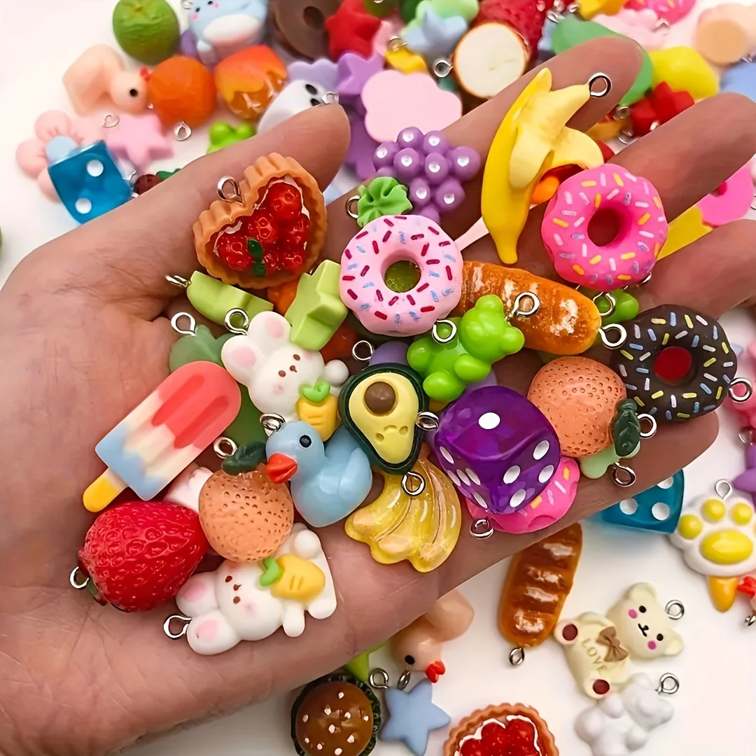 20 Fantasy Resin Animal and Plant Series Pendants - Colorful jewelry materials, suitable for necklaces, bracelets, earrings, and pendant creation - Handmade, random styles, a must-have for craft enthusiasts