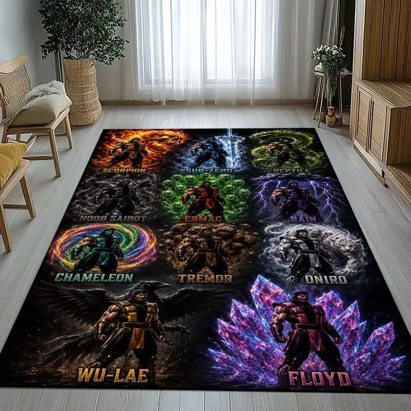 Fighter Mortal Kombat Game Movie Soft Non-Slip Large Area Rug for Living Room,Bedroom Playroom Carpet Mat for Sofa,Home Decor
