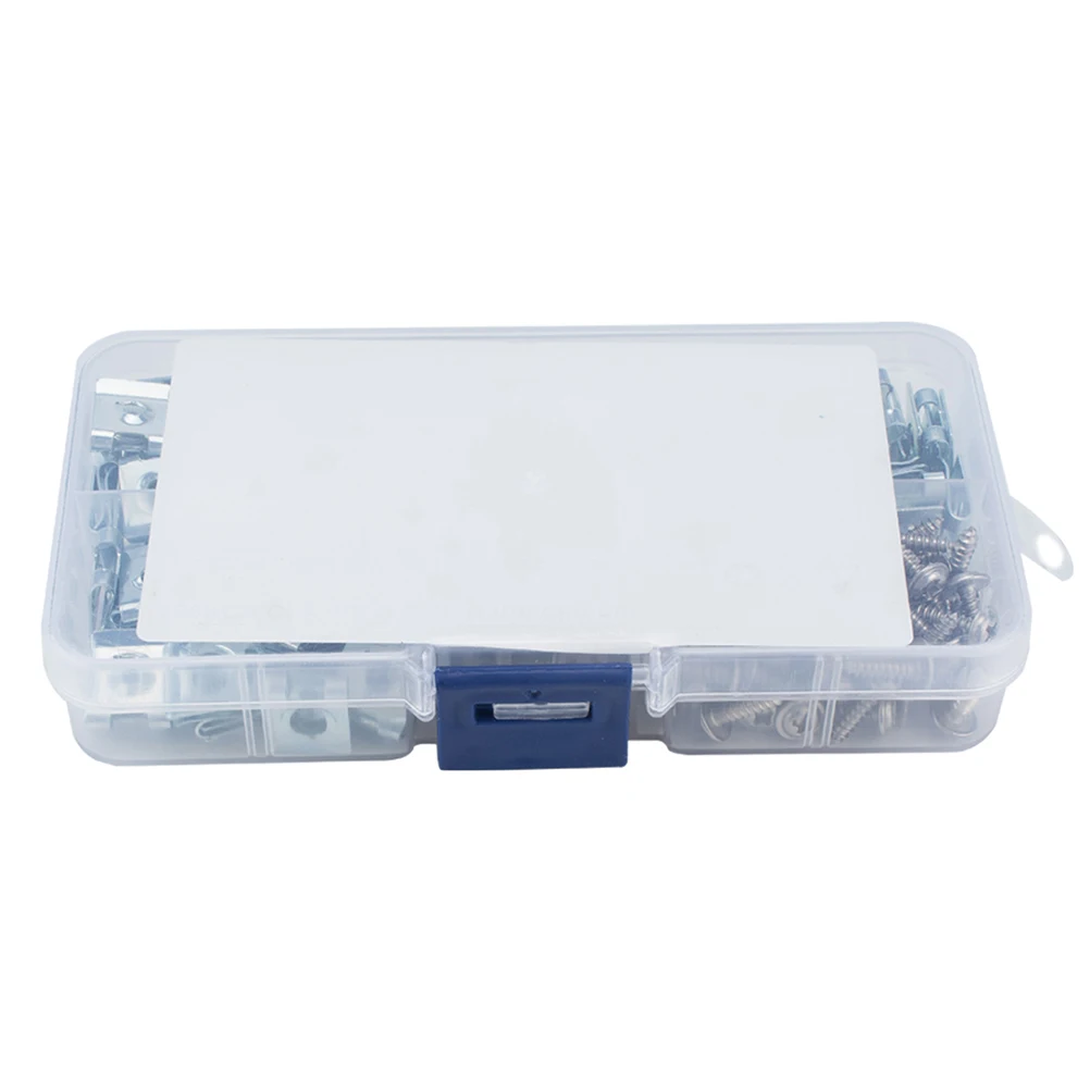 

200pcs U-shaped Reed Screw Set Manganese Steel Nut Fastener Spire Clip for Panel Dashboard Wiring Fixing Self-tapping