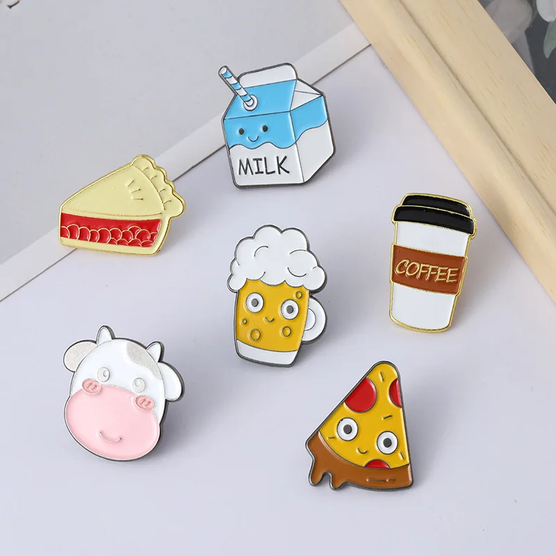 Coffee Milk Beer Enamel Pin Witch's Brew Brooches Lapel Badge Jeans Shirt Backpack Cartoon Drinking Jewelry for Coffee Lovers