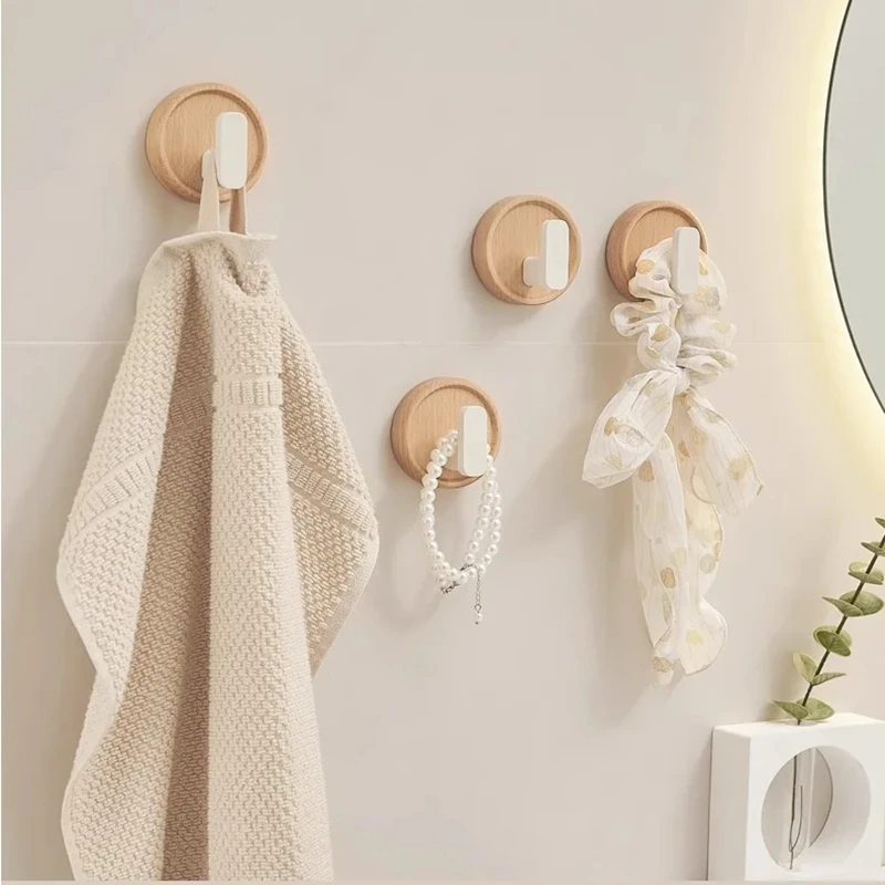 Wood Wall Hooks for Hanging Coat Hooks Wall Mounted, Wooden Rustic Farmhouse Heavy Duty Towel Hooks Wall Hooks for Hanging Coats