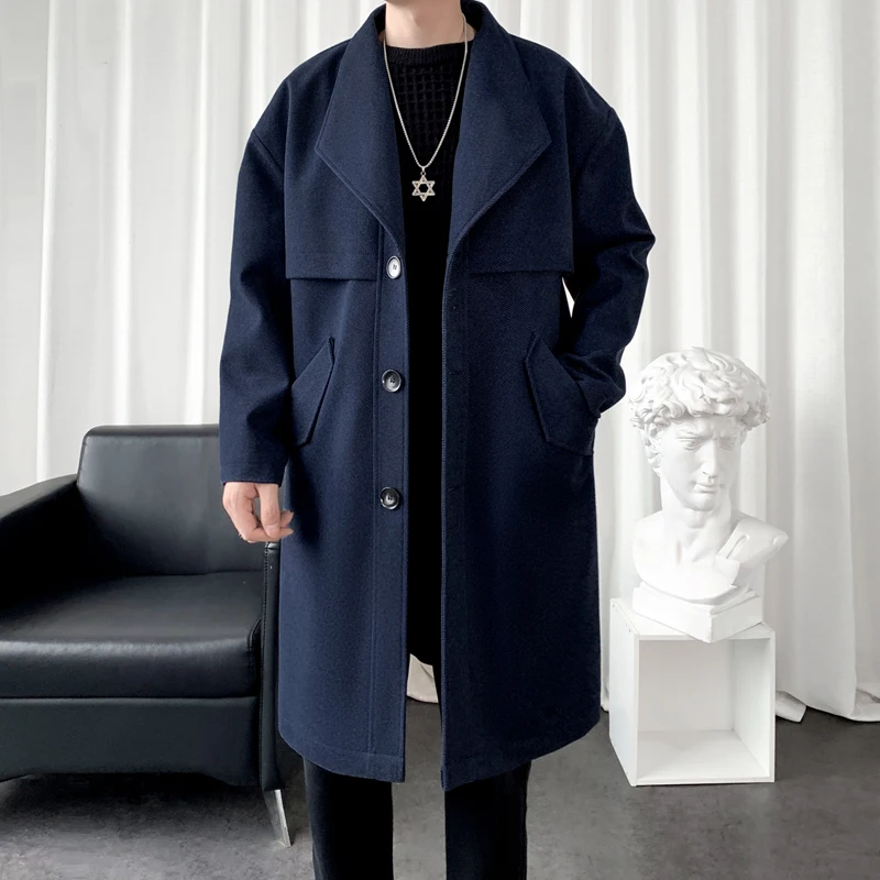 2026 Spring Lapel Windbreaker Men's Comfortable jacket Windproof Fashion Trend Versatile Loose Casual trench Coat men