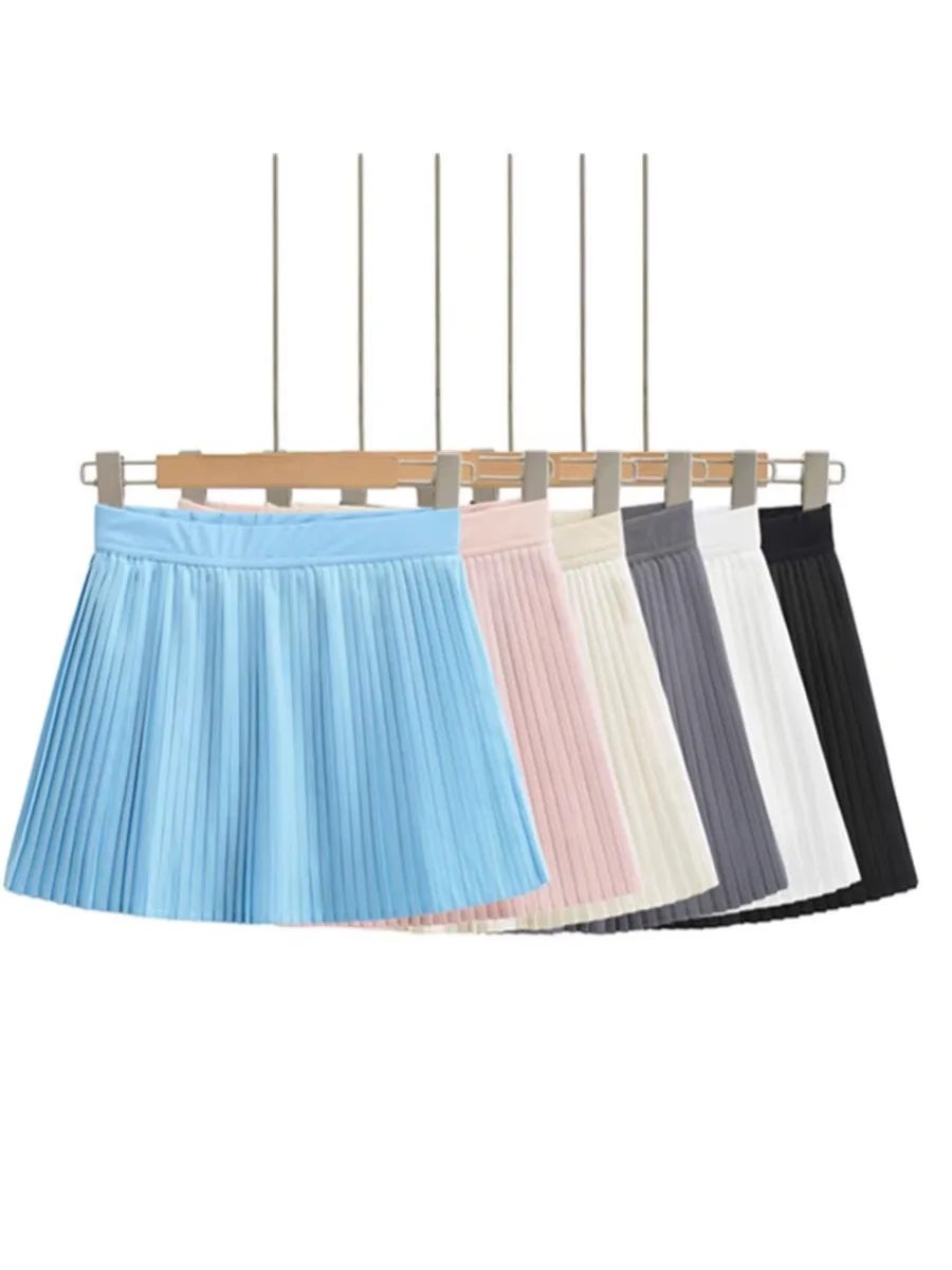 Zoete en pittige Street Sle-tennisrok met accordeonplooien Anti-lichte rok Elastische taille Afslankend ontwerp voor meisjes
