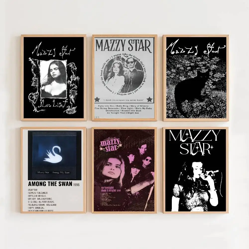 Punk BanD- Mazzy Star Poster Self-adhesive Art Waterproof Paper Sticker Coffee House Bar Room Wall Decor