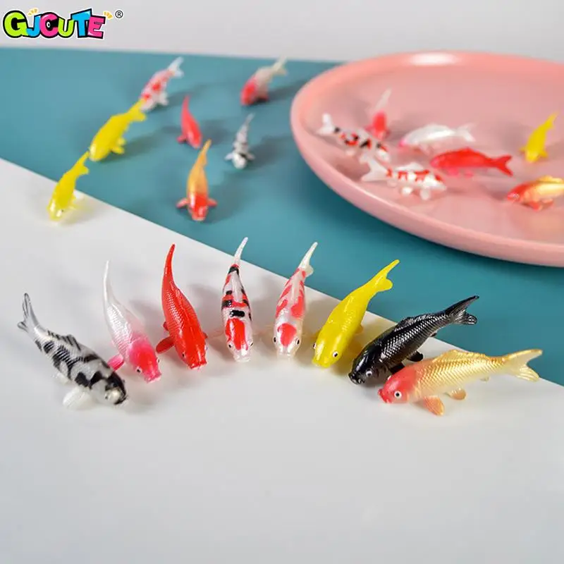 Doll House Miniature Fish Model Toy Mini Simulation Koi Carp Goldfish Fish Tank Decor Doll Accessories Kids Play House Toy